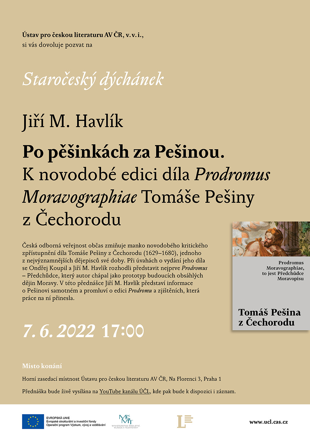 Jiří M. Havlík – Po pěšinkách za Pešinou. K novodobé edici díla Prodromus Moravographiae Tomáše Pešiny z Čechorodu