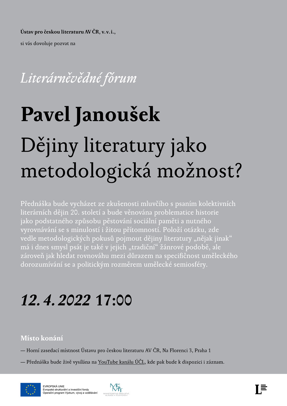 LVF Dějiny literatury jako metodologická možnost?